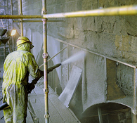 Dry Spray Application of Sikacem Gunite Concrete Repair Mortar NCC